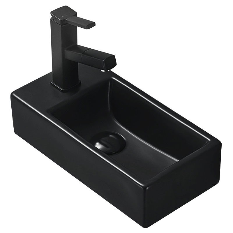 Mexen Inez lavabo de comptoir droit 41 x 21 cm, Noir mat - 21484085R