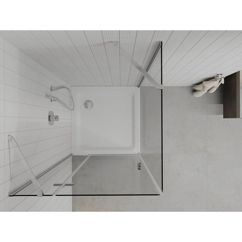 Mexen Roma cabine de douche pivotante 70 x 70 cm, transparent, chrome + receveur Flat - 854-070-070-01-00-4010