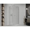 Mexen Roma cabine de douche pivotante 90 x 90 cm, transparent, chrome + receveur Flat - 854-090-090-01-00-4010