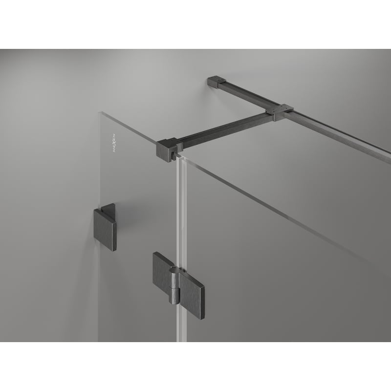 Mexen Lunar T cabine de douche pivotante gauche 115 x 80 cm, transparent, gris canon brossé - 834T-115-080-66-00-L