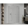 Mexen Roma cabine de douche à porte battante 70 x 80 cm, transparent, chrome + receveur Flat - 854-070-080-01-00-4010