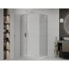 Mexen Roma cabine de douche à porte battante 70 x 80 cm, transparent, chrome + receveur Flat - 854-070-080-01-00-4010