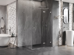 Mexen Lunar T cabine de douche pivotante droite 120 x 90 cm, transparent, chrome - 834T-120-090-01-00-P