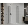 Mexen Roma cabine de douche pivotante 90 x 80 cm, transparent, chrome + receveur Flat - 854-090-080-01-00-4010