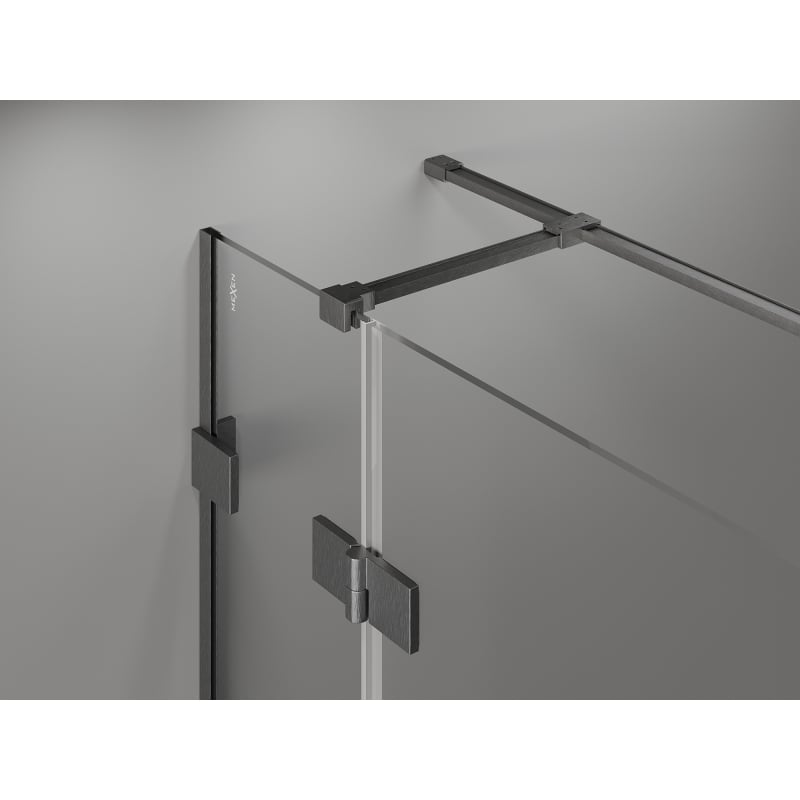 Mexen Lunar T cabine de douche pivotante gauche 120 x 110 cm, transparent, gris canon brossé - 834T-120-110-66-00-L
