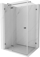Mexen Lunar T cabine de douche battante gauche 130 x 110 cm, transparent, gris canon brossé - 834T-130-110-66-00-L