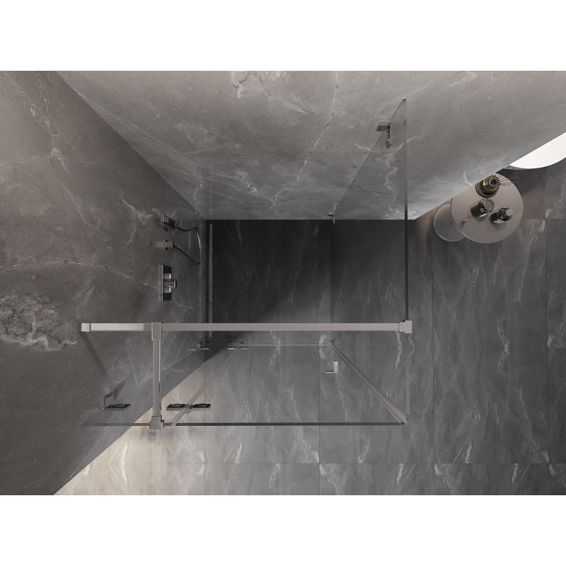 Mexen Lunar T cabine de douche pivotante gauche 120 x 120 cm, transparent, chrome - 834T-120-120-01-00-L