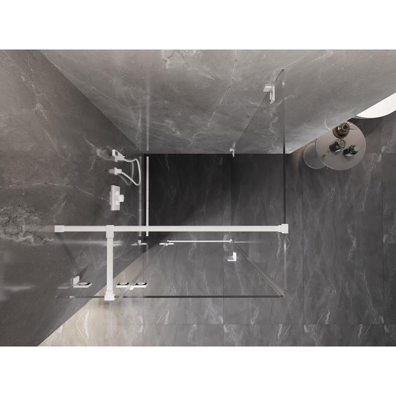 Mexen Lunar T cabine de douche pivotante gauche 110 x 110 cm, transparent, blanc - 834T-110-110-20-00-L