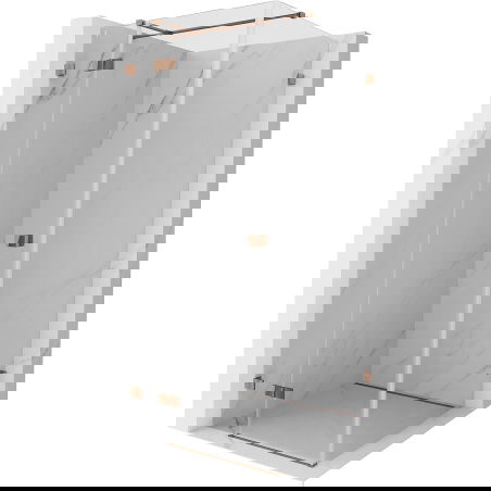 Mexen Lunar T cabine de douche pivotante gauche 120 x 120 cm, transparent, or rose - 834T-120-120-60-00-L