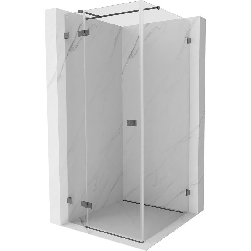 Mexen Lunar T cabine de douche pivotante gauche 110 x 110 cm, transparent, gris fusil brossé - 834T-110-110-66-00-L