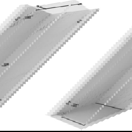 Mexen Lunar T cabine de douche pivotante gauche 110 x 110 cm, transparent, gris fusil brossé - 834T-110-110-66-00-L