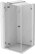 Mexen Lunar T cabine de douche pivotante gauche 110 x 110 cm, transparent, gris fusil brossé - 834T-110-110-66-00-L