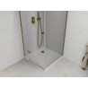 Mexen Roma cabine de douche pivotante 70 x 70 cm, transparent, or + receveur de douche plat - 854-070-070-50-00-4010