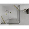 Mexen Roma cabine de douche pivotante 80 x 80 cm, transparent, or + receveur Flat - 854-080-080-50-00-4010