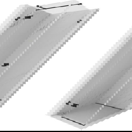 Mexen Lunar T cabine de douche pivotante gauche 120 x 120 cm, transparente, noire - 834T-120-120-70-00-L