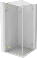 Mexen Lunar cabine de douche pivotante gauche 70 x 70 cm, transparent, or brossé - 834-070-070-55-00-L