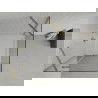 Mexen Roma cabine de douche pivotante 100 x 100 cm, transparent, or + receveur plat - 854-100-100-50-00-4010