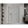 Mexen Roma cabine de douche pivotante 70 x 100 cm, transparent, dorée + receveur Flat - 854-070-100-50-00-4010