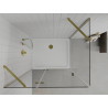 Mexen Roma cabine de douche pivotante 80 x 70 cm, transparent, or + receveur Flat - 854-080-070-50-00-4010
