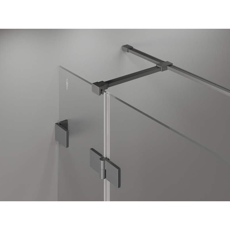 Mexen Lunar T cabine de douche pivotante gauche 115 x 90 cm, transparent, gun metal - 834T-115-090-95-00-L