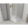 Mexen Roma cabine de douche pivotante 100 x 80 cm, transparente, dorée + receveur plat - 854-100-080-50-00-4010