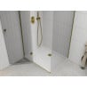 Mexen Roma cabine de douche pivotante 100 x 90 cm, transparent, dorée + receveur Flat - 854-100-090-50-00-4010