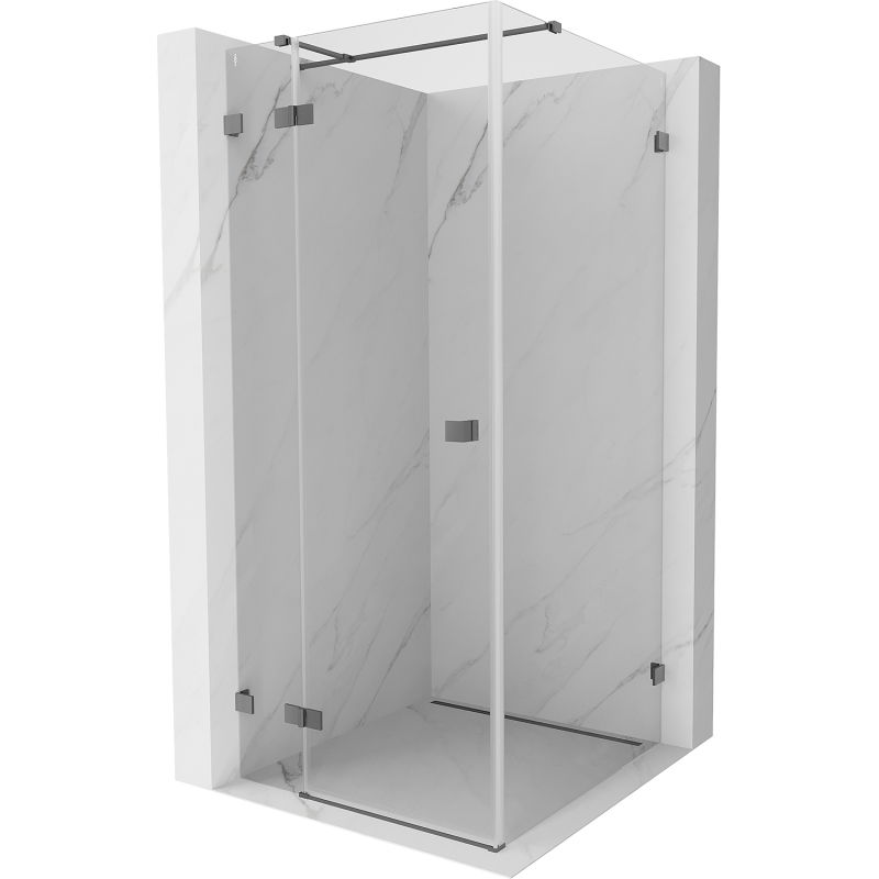 Mexen Lunar T cabine de douche pivotante gauche 120 x 120 cm, transparent, gun metal - 834T-120-120-95-00-L