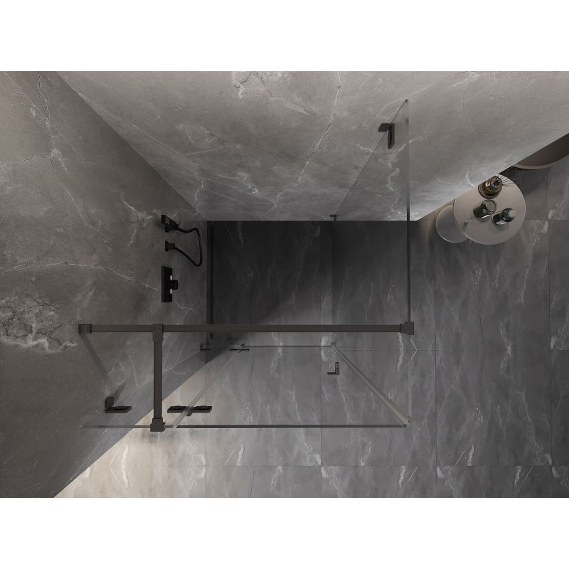 Mexen Lunar T cabine de douche pivotante gauche 120 x 120 cm, transparent, métal canon - 834T-120-120-95-00-L