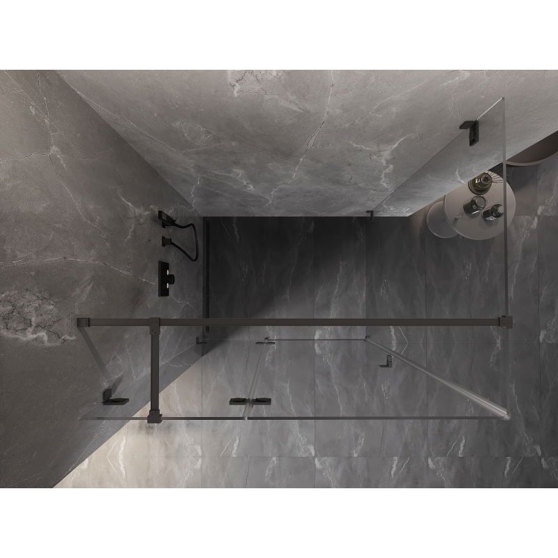 Mexen Lunar T cabine de douche pivotante gauche 130 x 120 cm, transparent, métal gris - 834T-130-120-95-00-L