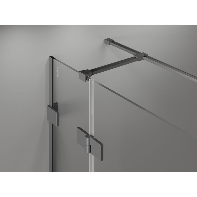 Mexen Lunar T cabine de douche pivotante gauche 140 x 120 cm, transparent, métal canon - 834T-140-120-95-00-L