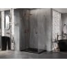 Mexen Lunar cabine de douche pivotante gauche 75 x 70 cm, transparent, or rose - 834-075-070-60-00-L