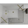 Mexen Roma cabine de douche battante 120 x 90 cm, transparente, dorée + receveur Flat - 854-120-090-50-00-4010