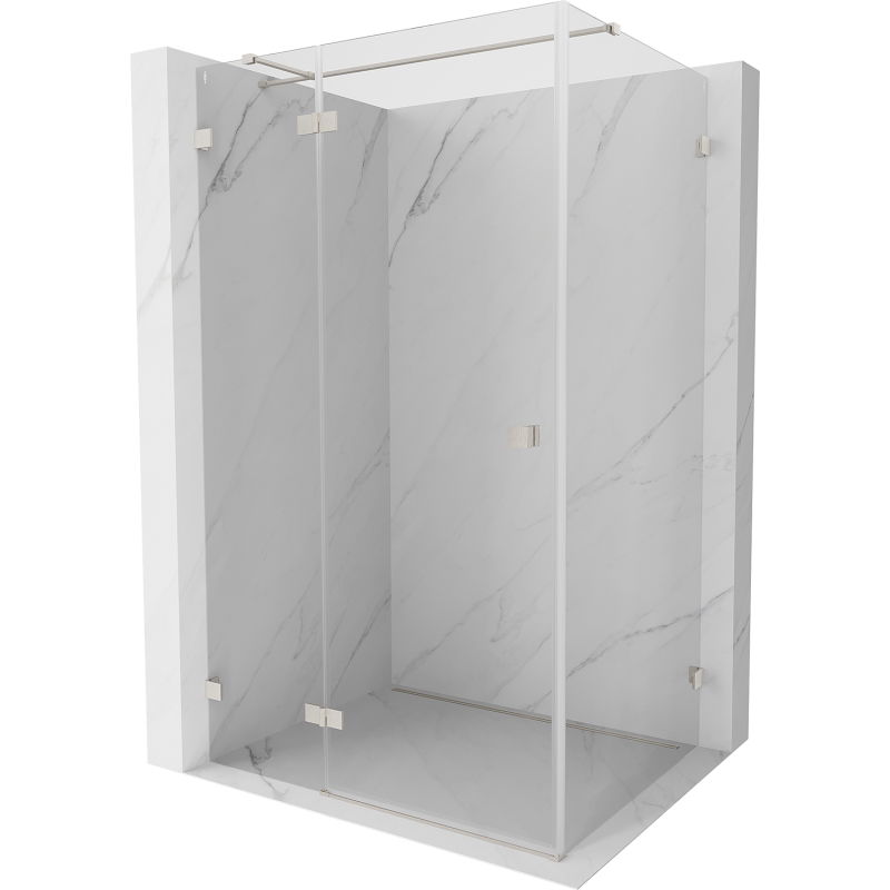 Mexen Lunar T cabine de douche pivotante gauche 130 x 70 cm, transparent, nickel brossé - 834T-130-070-97-00-L