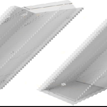 Cabine de douche articulée gauche Mexen Lunar T 140 x 70 cm, transparent, nickel brossé - 834T-140-070-97-00-L