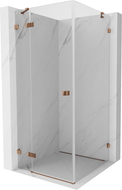 Mexen Lunar cabine de douche pivotante gauche 90 x 90 cm, transparent, or rose - 834-090-090-60-00-L