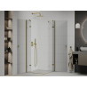 Mexen Roma Duo cabine de douche pivotante 90 x 90 cm, transparente, dorée - 854-090-090-50-00-02