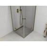 Mexen Roma Duo cabine de douche pivotante 90 x 90 cm, transparente, dorée - 854-090-090-50-00-02