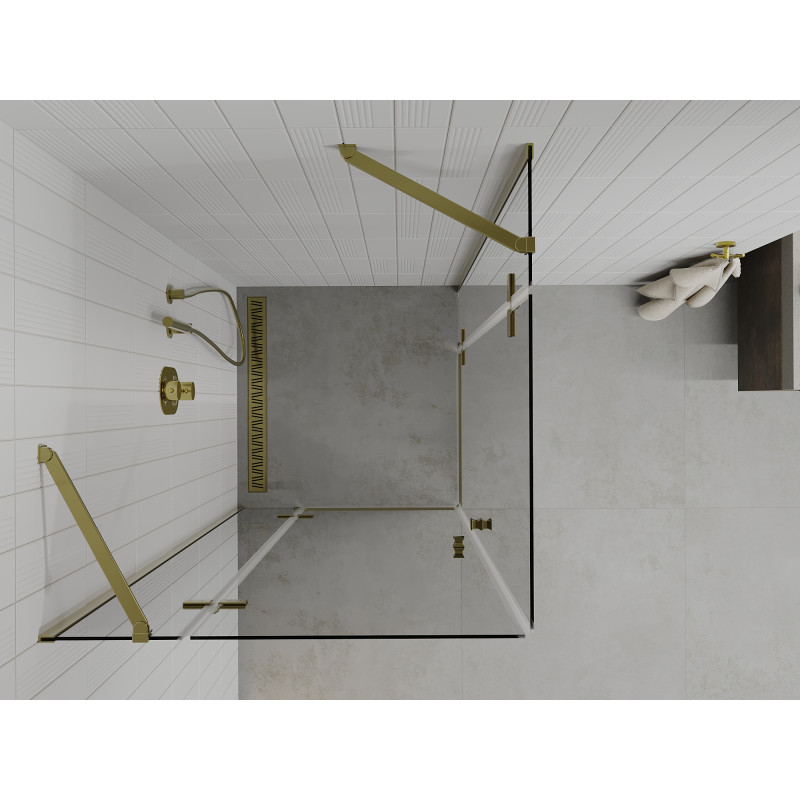 Mexen Roma Duo cabine de douche pivotante 100 x 100 cm, transparent, doré - 854-100-100-50-00-02