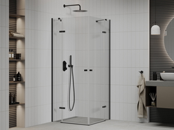 Mexen Roma Duo cabine de douche à charnière 70 x 70 cm, transparent, noir - 854-070-070-70-00-02