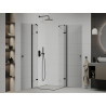 Mexen Roma Cabine de douche battante Duo 80 x 80 cm, transparente, noire - 854-080-080-70-00-02