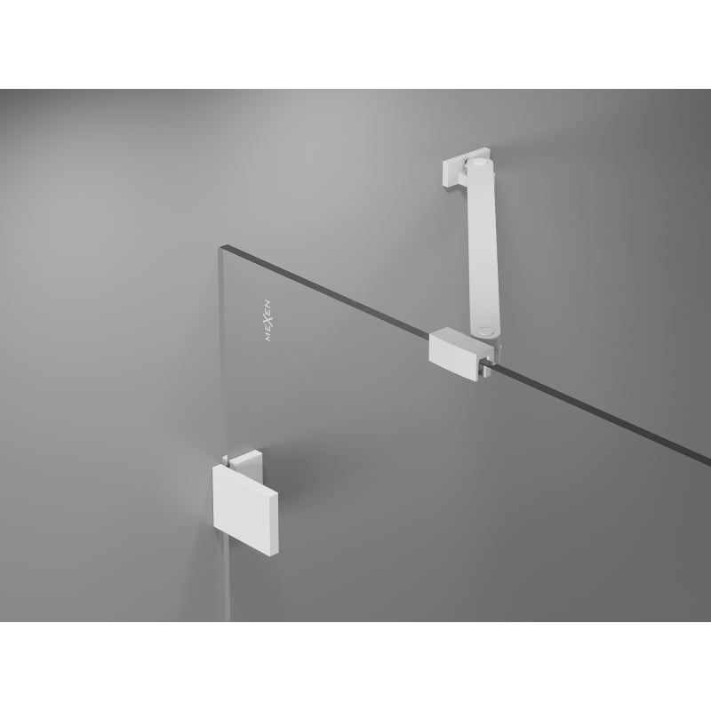 Mexen Lunar-B cabine de douche rabattable gauche 80 x 80 cm, transparent, blanc - 832-080-080-20-00-L