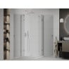 Mexen Roma Duo cabine de douche battante 70 x 70 cm, transparent, chrome + receveur Flat - 854-070-070-01-02-4010
