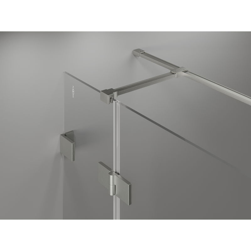Mexen Lunar T cabine de douche à charnière gauche 130 x 90 cm, transparent, nickel brossé - 834T-130-090-97-00-L