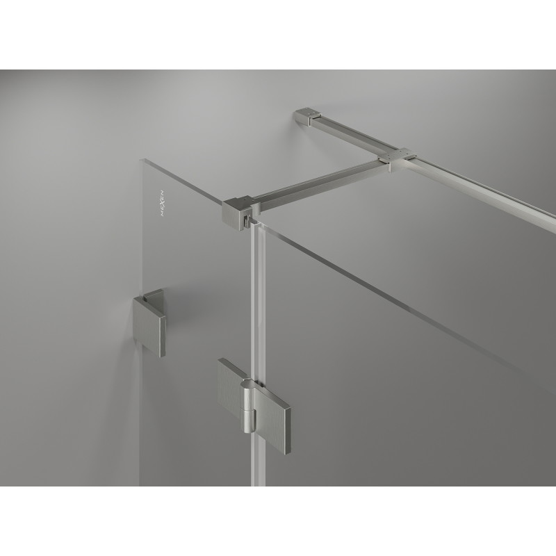 Mexen Lunar T cabine de douche pivotante gauche 110 x 100 cm, transparent, nickel brossé - 834T-110-100-97-00-L