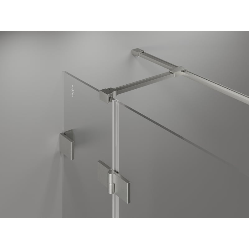 Mexen Lunar T cabine de douche pivotante gauche 120 x 100 cm, transparent, nickel brossé - 834T-120-100-97-00-L