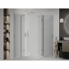 Mexen Roma Duo cabine de douche pivotante 90 x 90 cm, transparent, chrome + receveur Plat - 854-090-090-01-02-4010