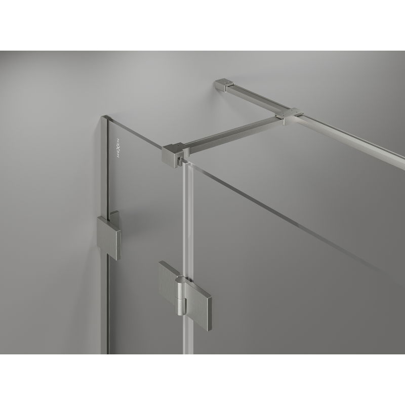 Mexen Lunar T cabine de douche pivotante gauche 125 x 100 cm, transparent, nickel brossé - 834T-125-100-97-00-L