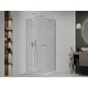 Mexen Roma Duo cabine de douche pivotante 90 x 90 cm, transparent, chrome + receveur Flat - 854-090-090-01-02-4010