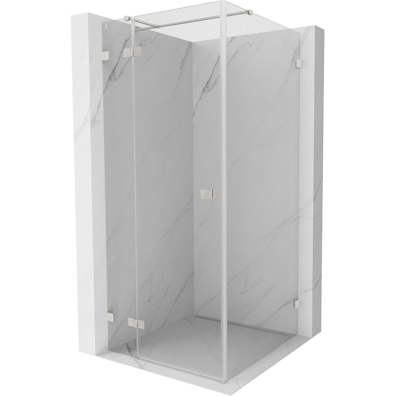 Mexen Lunar T cabine de douche pliante gauche 110 x 110 cm, transparent, nickel brossé - 834T-110-110-97-00-L