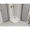 Mexen Roma Duo cabine de douche pivotante 70 x 70 cm, transparent, doré + receveur Flat - 854-070-070-50-02-4010G